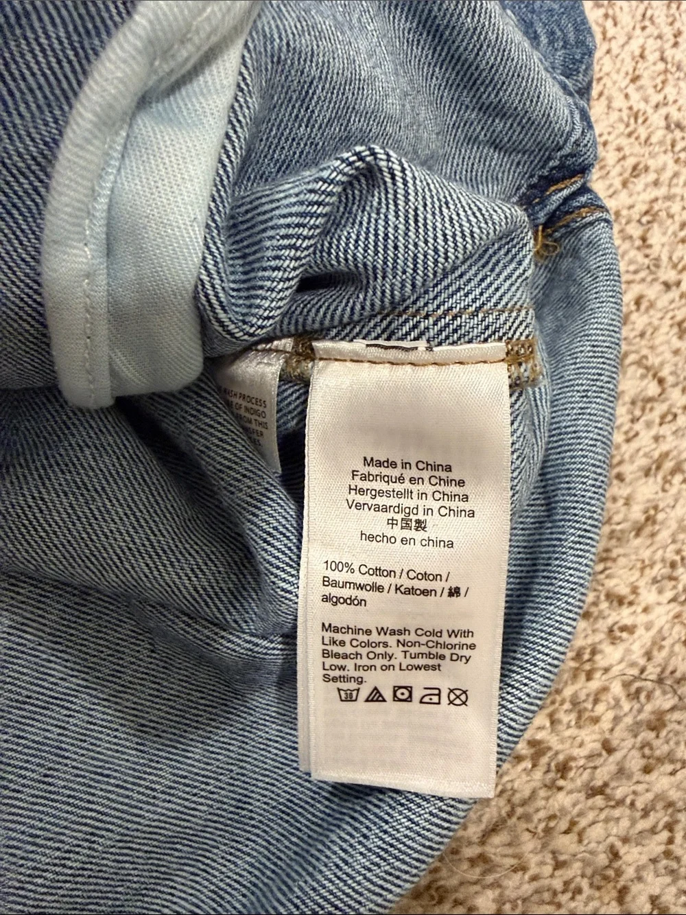 J.Crew belted longline denim jacket with gold buttons sz L large